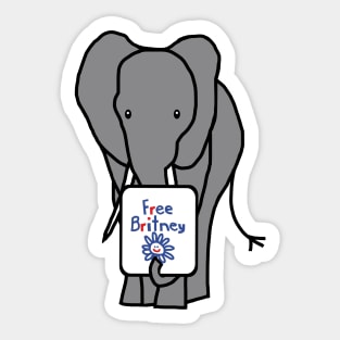 Cute Elephant with Free Britney Sign Sticker